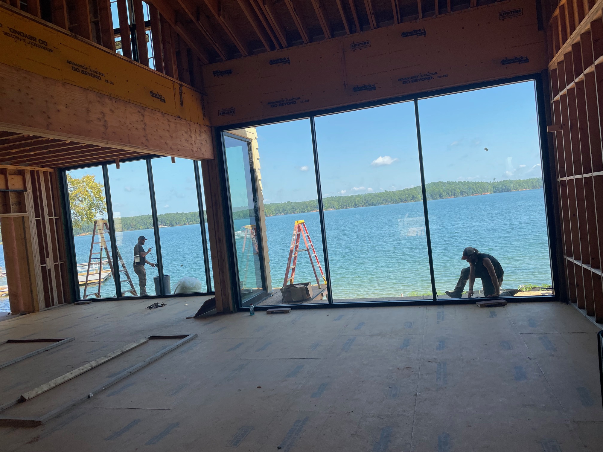 Independent Glass Installation of Large custom glass at Lake Martin