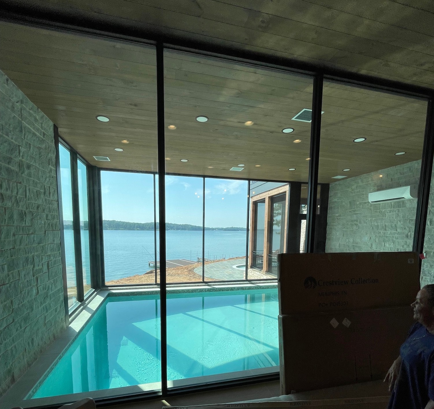 Enclosed Glass Pool room at Lake Martin installed by Independent Glass